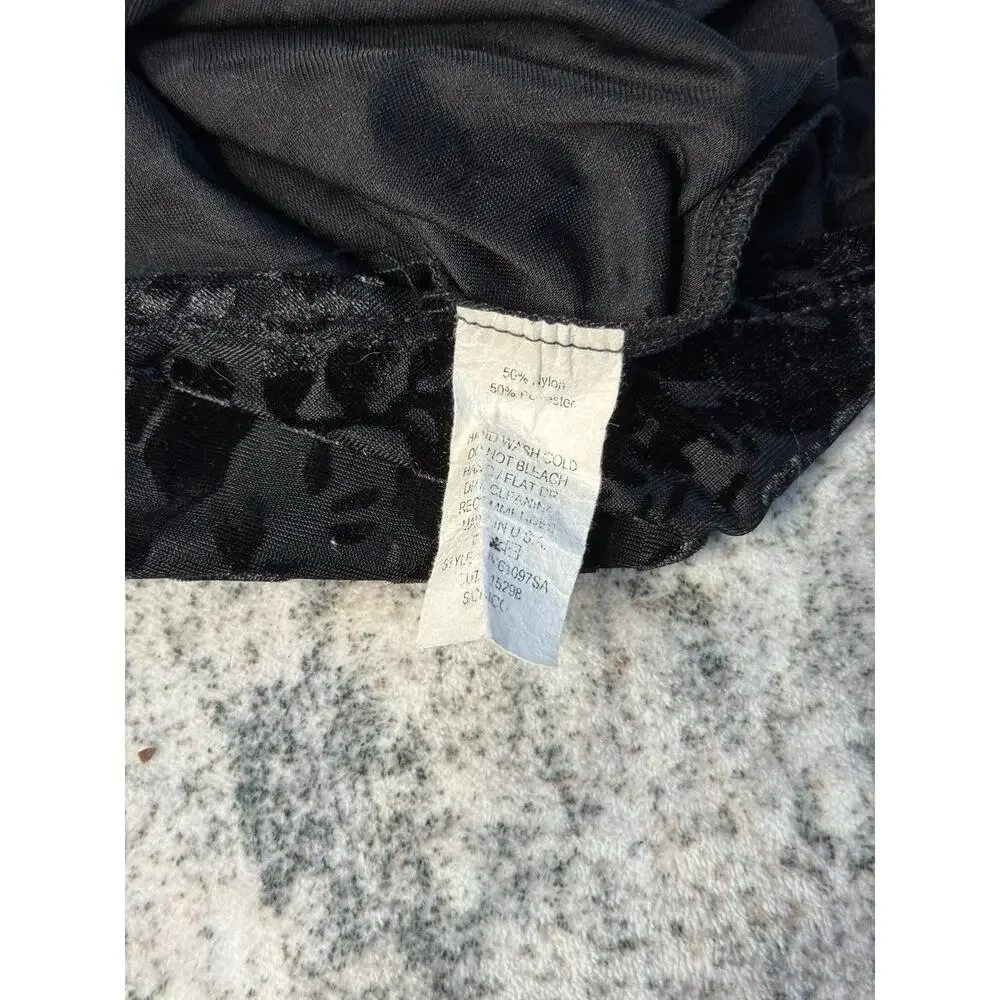 Ces Femme Free People Floral Burnout Velvet Bodysuit Black Sz S Goth WhimsyGoth